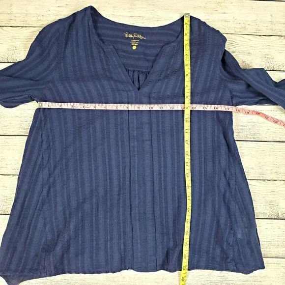 Lilly Pulitzer blue 3/4 sleeve top, XS - Picture 3 of 4